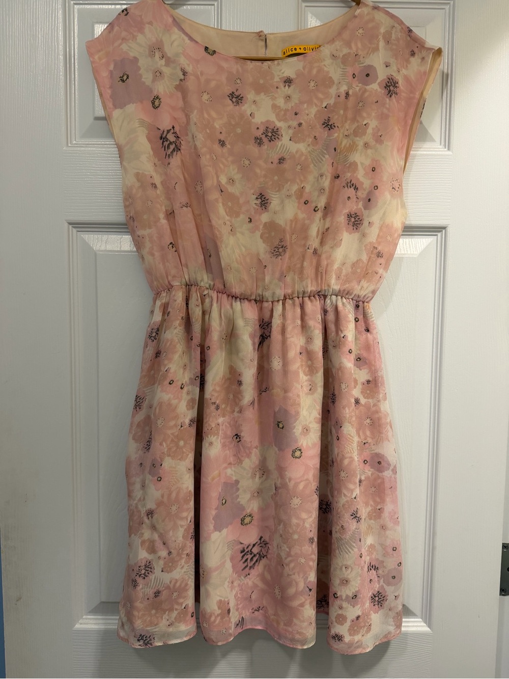 Alice + Olivia Pink and Cream Floral Casual Dress